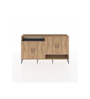 Arges Konsol 6 Raflı 4 Kapaklı 176x30x99 Çam-Çam/Antrasit