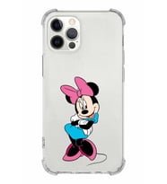 Apple iPhone 12 ProMax Uyumlu Köşe Korumalı Antişok  Kapak Minnie Mouse Tasarımlı Şeffaf  Kılıf