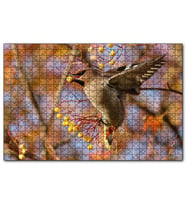 Cakapuzzle Sarı Meyveli Ağaç ve Sevimli Kuş  Puzzle Yapboz MDF (Ahşap) (120 Parça)