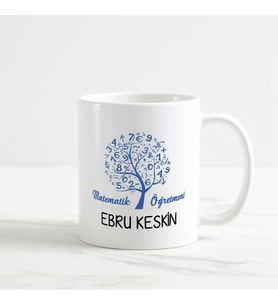 Matematik Öğretmeni Kupa Bardak (3. Tasarım) (Beyaz)