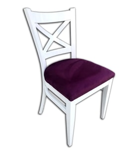 Sandalye 17615 ÇAPRAZ model Kayın RETRO Ayak  Babyface kumaş Döşem Parlak Beyz (Beyaz)