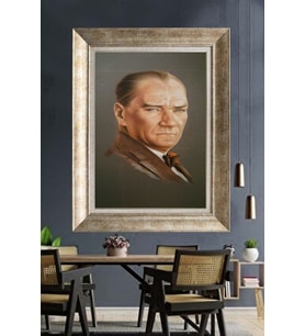 Gümüş Çerçeveli Atatürk Tablo za1