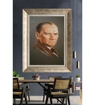 Gümüş Çerçeveli Atatürk Tablo za1