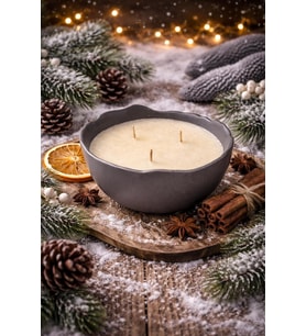 Üç Fitill Doğal Soya Wax Vanilya Kokulu Dekoratif Kase Hediyelik Dekor (TEKLİ)