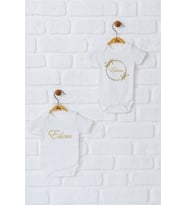 Pia Baby Premium %100 Pamuk İsme Özel Organik Baskılı İkili Set Çıtçıtlı Bebek Body Zıbın Modelleri 5049-17 (Ekru)