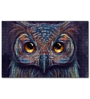 Cakapuzzle Baykuş Dijital Renkli Çizim  Puzzle Yapboz MDF (Ahşap) (120 Parça)