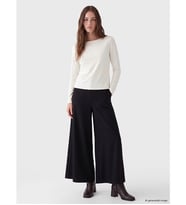 LCW Modest Siyah Beli Fermuarlı Geniş Paça Kadın Pantolon