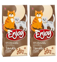 Enjoy Tavuklu Yetişkin Kedi Maması 15 Kg 2'Li Set