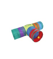 Katlanabilir 3 Yönlü Kedi Oyun Tüneli 80 Cm Gökkuşağı 2112 (Rainbow)