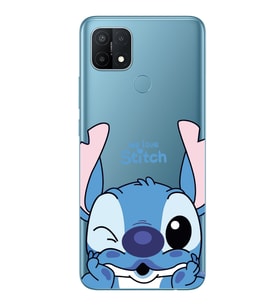Oppo A15 / A15S Uyumlu We Love Stitch Desenli Şeffaf Telefon Kılıfı