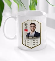 BK Gift Kişiye Özel Futbolcu Kartı Tasarımlı Beyaz Kupa Bardak-11