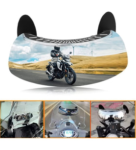 Motosiklet 180 Derece Geniş Açılı Dışbükey Görüş Aynası,Ön Cam Dikiz Aynası -Arasmoto (Siyah)