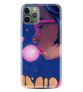 Apple iPhone 11 12 13 14 Pro Max Kılıf Desemli Silikon Sakız ve Kız 1767