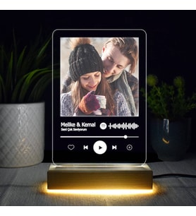 Sevgiliye Özel Spotify Ses İzi 3d Led Lamba Hediyesi