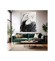 Soyut Temalı Kanvas Tablo Modern Sade Şık Siyah ve Beyaz Salon Ev Dekorasyon Kanvas Duvar Tablosu