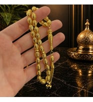 14 Ayar Altın Kaplama Tesbih - Greek Motif Model - Arpa Kesim Tesbih - Tesbih Hediye