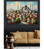 İstanbul Sultanahmet Camii Şehir Manzarası Dekoratif Kanvas - Mdf Ahşap Tablo