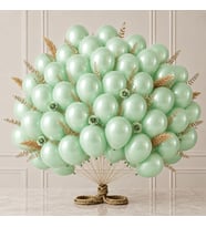 Açık Yeşil Renk Lateks Metalik Balon (30 cm) - 50 Adet