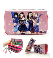 Kalem Kutusu Black Pink Blink Organizer Kalemkutu Vegan Deri Üç Bölmeli Kalemlik (Pembe)
