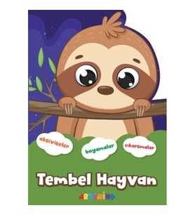 Şekilli Hayvanlar Serisi - Tembel Hayvan Aktivite Boyama Çıkartma Kitabı