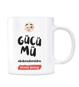 Kişiye Özel İsimli Baba Kupa Gücümü Babamdan Aldım