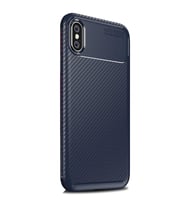 Apple iPhone XS Max Karbon Desenli Negro Silikon Kılıf (Lacivert)