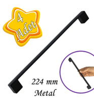 4 Adet Marmara Kulp 224 mm Siyah Mutfak Kulpu Çekmece Dolap Kapak Kulbu Metal  Mobilya Dolabı Kulp