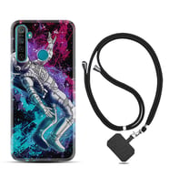Realme 5i 5 Pro 6i 7 Pro 8 Kılıf Boyun Askılı Silikon Astronot Signs 1753