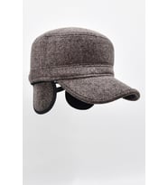 Kışlık Kulaklı Kasket Şapka Flat Cap Kahve (Kahverengi)