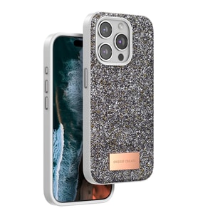 Iphone 14 Bright Simli Kapak - Gümüş