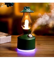 Ultrasonik Hava Nemlendirici Vintage Şarjlı Led Işıklı Buhar Makinesi Aroma Difüzör 280ML (Yeşil)