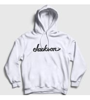 Presmono Unisex Beyaz Logo Jackson Hediye Gitar Kapüşonlu Sweatshirt 544090tt (Beyaz)