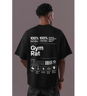 Özel Tasarım Gym Rat Bodybuilding Fitness Sırt Baskılı Unisex Oversize Müzik Grubu Tişört