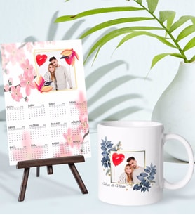 BK Gift Kişiye Özel Fotoğraflı Kupa Bardak ve 13x18cm Fotoğraf Kartlı Şövaleli 2024 Takvim Hediye Seti-33