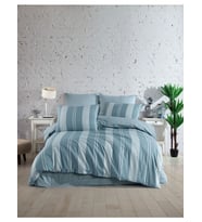 Italian Style Naturel Çift Kişilik Nevresim Takımı Krem (Turkuaz)
