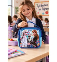 Beslenme Çantası Mor Kar Prensesi Temalı Çocuk Okul Yemek Çantası Günlük Kullanım 22x22x10 cm