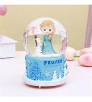 Frozen Temalı Orta Boy Işıklı Müzikli Kar Küresi-Mavi