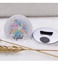 30 Adet Bebek Şekeri Buton Açacak Magnet Unicorn Uv Baskılı-