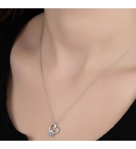 SWAROVSKİ TAŞLI KALP 925 AYAR GÜMÜŞ KOLYE