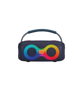 Çift Sürücülü Bluetooth Hoparlör - Taşınabilir Askı Kollu Sonsuzluk RGB Işıklı Kablosuz Ses Sistemi (Mavi)