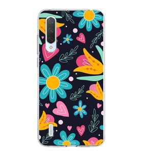 PrintiFy Xiaomi Mi 9 Lite ile Uyumlu 1mm Slim Fit Retro Renkler 1 Baskılı Şeffaf  Kılıf
