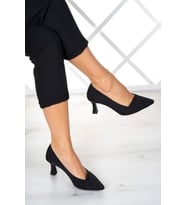Erkan Saçmacı Laura Plus Siyah Krep Abiye Ayakkabı
