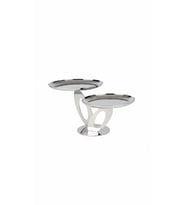 QUEEN SILVER 2 Lİ SUNUM TABAĞI 26X20 CM (Gümüş)