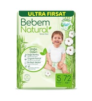 Bebem Natural Bebek Bezi 5 Beden Junior 11-18 Kg 72li Ultra Fırsat
