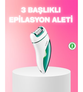 3 in 1 Epilatör Metal Başlıklı IPX5 Su Geçirmez 90 Dakika Şarjlı Epilasyon Cihazı