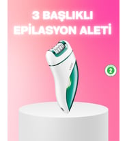 3 in 1 Epilatör Metal Başlıklı IPX5 Su Geçirmez 90 Dakika Şarjlı Epilasyon Cihazı