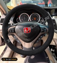 Honda Accord CU2 Dikme Direksiyon Kılıfı Alcantara Süet Monza Black Elegance-Executive 2011-2015