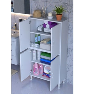 Eliusta Nuve Geniş Depolama Alanlı Dolap 80 cm Banyo/Mutfak Çok Fonksiyonlu 80x138x32,5 cm Saklama Dolabı