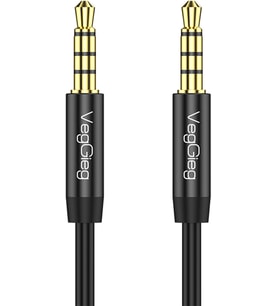 3.5mm Jack TRRS Hi-Fi Örgülü AUX Mikrofon ve Ses Kablosu 3 Metre