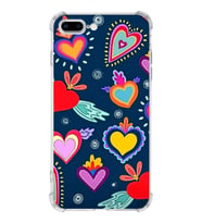 PrintiFy Apple iPhone 8 Plus Uyumlu Retro Color 3 Baskılı Şeffaf Köşe Korumalı Antişok Kılıf
